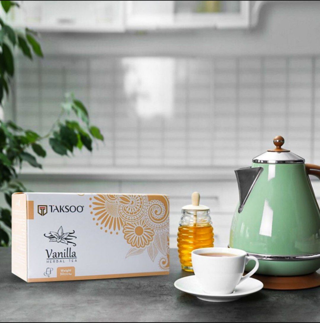 چای معطر وانیل کیسه‌ای تکسو ۲۵ تایی پیشگیری از افسردگی،کاهش کلسترول بد خون، ضد التهاب